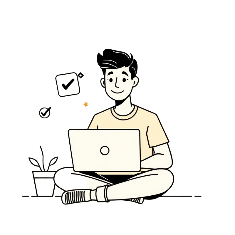 Person taking an online legal assessment
